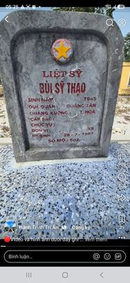 Bia mộ tại Nghĩa trang liệt sĩ Xã Triệu Trạch - tỉnh Quảng Trị · ảnh: FB hành trình tri an — liệt sĩ BÙI SỸ THẠO