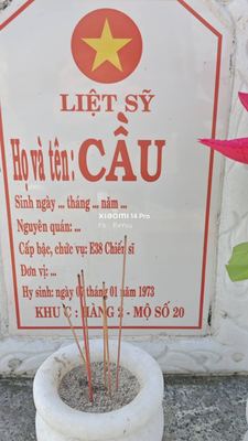 Bia mộ tại Xã Bình Lâm - Huyện Thăng Bình - Quảng Nam · ảnh: Be You — liệt sĩ CẦU