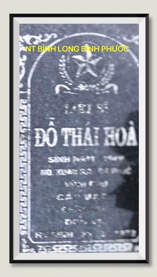 Ảnh bia mộ của liệt sĩ Đỗ Thái Hòa