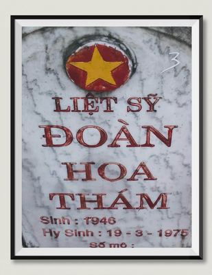 Ảnh bia mộ của liệt sĩ Đoàn Hoa Thám