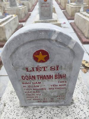 Bia mộ tại Nghĩa trang liệt sĩ Xã Hải Thượng - tỉnh Quảng Trị · ảnh: TiểuVy TườngVy — liệt sĩ Đoàn Thanh Bình
