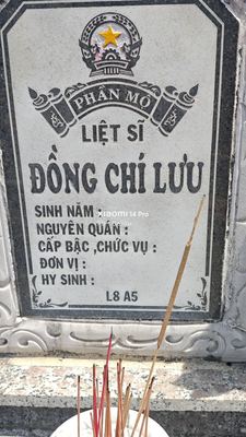 Ảnh bia mộ của liệt sĩ Đồng chí Lưu