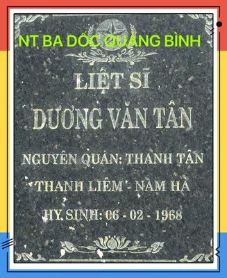 Ảnh bia mộ của liệt sĩ Dương Văn Tân