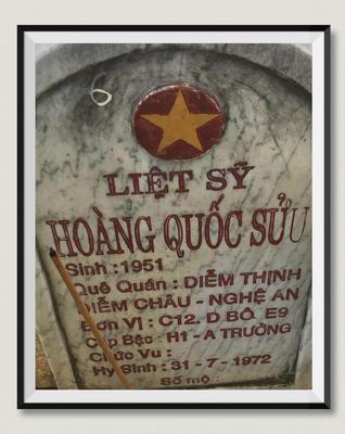 Ảnh bia mộ của liệt sĩ Hoàng Quốc Sửu