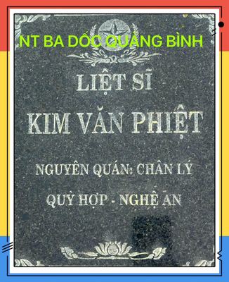 Bia mộ tại Ba dốc - Huyện Quảng Ninh - Quảng Bình · ảnh: Người Thái Bình.VN — liệt sĩ Kim Văn Phiệt