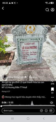 Ảnh bia mộ của liệt sĩ LÊ VĂN PHƯƠNG