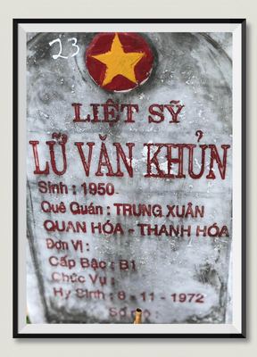 Bia mộ tại Nghĩa trang liệt sĩ Huyện Triệu Phong - tỉnh Quảng Trị · ảnh: Hùng Thế — liệt sĩ Lữ Văn Khũn