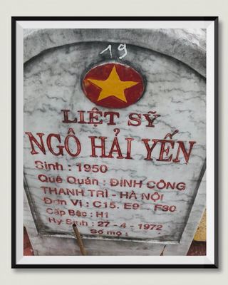 Ảnh bia mộ của liệt sĩ Ngô Hải Yến