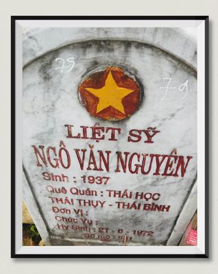 Bia mộ tại Nghĩa trang liệt sĩ Huyện Triệu Phong - tỉnh Quảng Trị · ảnh: Người Thái Bình.VN — liệt sĩ NGÔ VĂN NGUYỄN