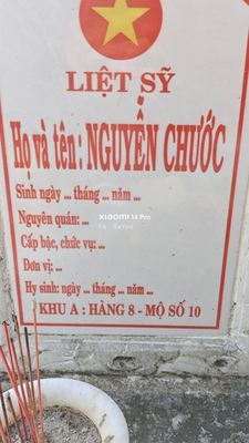 Ảnh bia mộ của liệt sĩ Nguyễn Chước