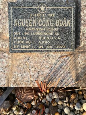 Ảnh bia mộ của liệt sĩ Nguyễn Công Đoàn