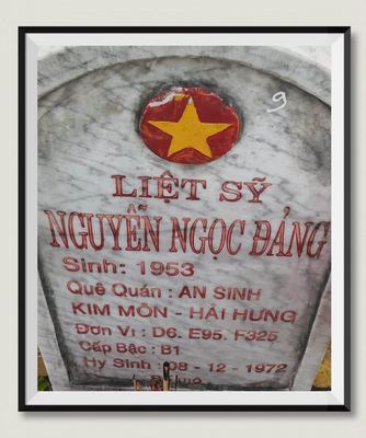 Ảnh bia mộ của liệt sĩ Nguyễn Ngọc Đãng