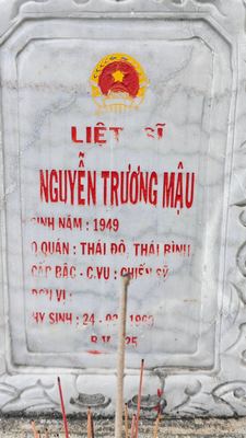 Ảnh bia mộ của liệt sĩ Nguyễn Trương Mậu