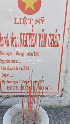 Bia mộ tại Xã Bình Lâm - Huyện Thăng Bình - Quảng Nam · ảnh: Be You — liệt sĩ NGUYỄN VĂN CHÂU