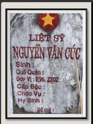Ảnh bia mộ — liệt sĩ Nguyễn Văn Cúc