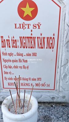 Bia mộ tại Xã Bình Lâm - Huyện Thăng Bình - Quảng Nam · ảnh: Be You — liệt sĩ NGUYỄN VĂN NGÔ