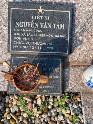 Bia mộ tại Nghĩa trang liệt sĩ Huyện Bến Cát - tỉnh Bình Dương · ảnh: Lê Phượng — liệt sĩ NGUYỄN VĂN TÁM