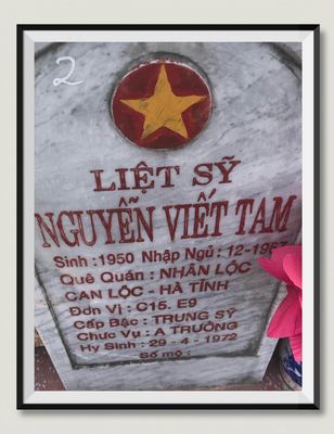 Bia mộ tại Nghĩa trang liệt sĩ Huyện Triệu Phong - tỉnh Quảng Trị · ảnh: Hùng Thế — liệt sĩ NGUYỄN VIẾT TAM
