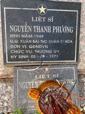 Ảnh bia mộ của liệt sĩ Nuyễn Thanh Phương