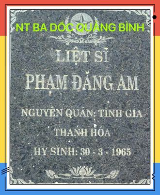 Ảnh bia mộ của liệt sĩ Phạm Đăng Am