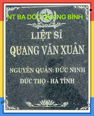 Ảnh bia mộ của liệt sĩ Quang văn Xuân