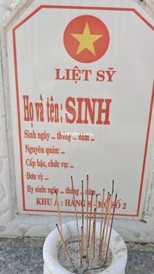 Bia mộ tại Xã Bình Lâm - Huyện Thăng Bình - Quảng Nam · ảnh: Be You — liệt sĩ SINH