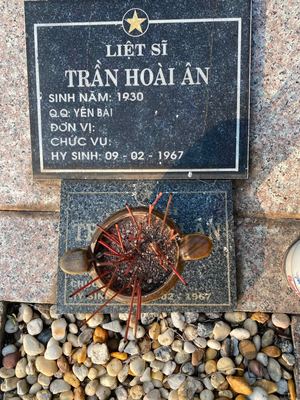 Bia mộ tại Nghĩa trang liệt sĩ Huyện Bến Cát - tỉnh Bình Dương · ảnh: Lê Phượng — liệt sĩ TRẦN HOÀI ÂN