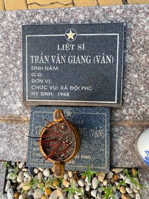 Ảnh bia mộ của liệt sĩ Trần Văn Giang (Vân)