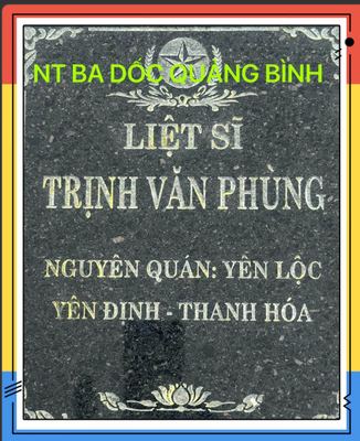 Ảnh bia mộ của liệt sĩ Trịnh văn Phùng