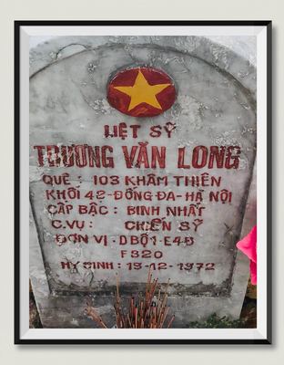 Ảnh bia mộ của liệt sĩ Trương Văn Long