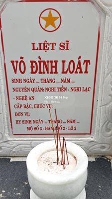 Bia mộ tại Xã Quế Long - Huyện Núi Thành - Quảng Nam · ảnh: Be You — liệt sĩ VÕ ĐÌNH LOÁT