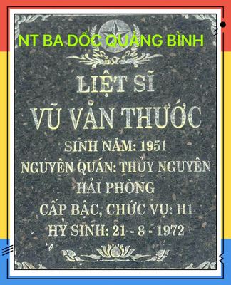 Ảnh bia mộ của liệt sĩ Vũ Như Thước